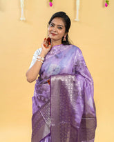 SC2886 - Tissue Saree With Bandhini Work